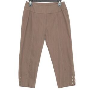 Lulu B Womens Pants Capri Y2K Minimalist Classic Pull On Eyelets Brown Size 4 GV